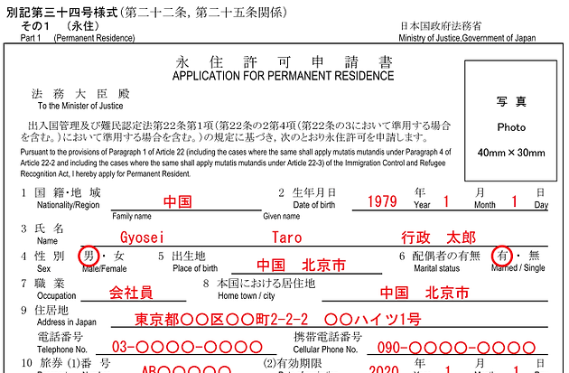 永住許可申請に必要な書類は？